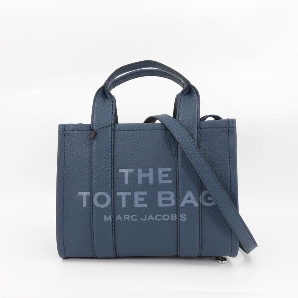 Marc Jacobs Women's The Small Leather Tote Bag Traveler Blue Sea OS - Picture 2 of 13
